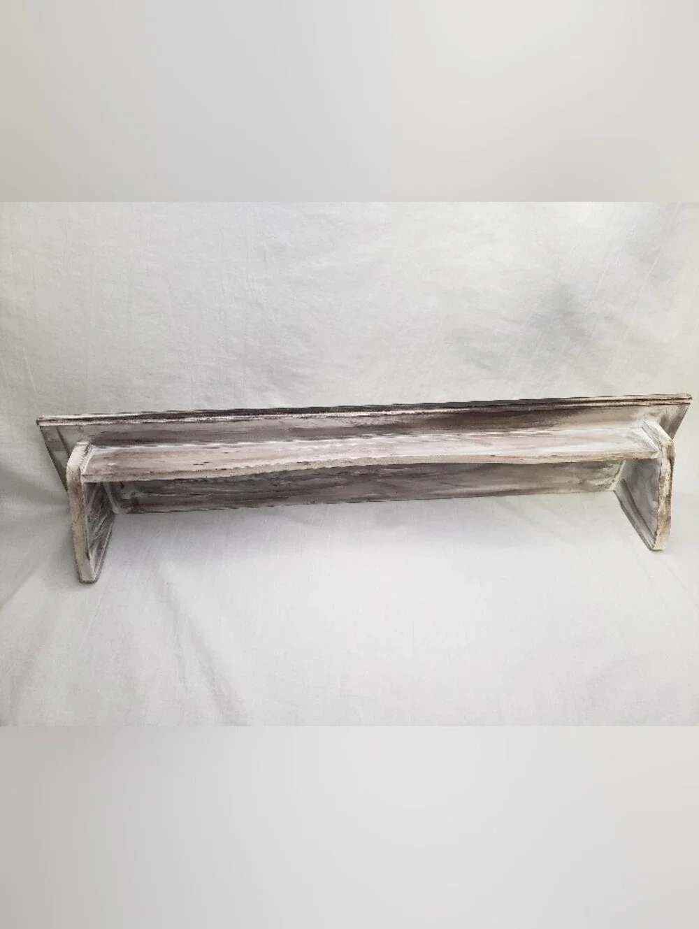 Distressed Paint Long Wood Wall Shelf 2 Feet Long